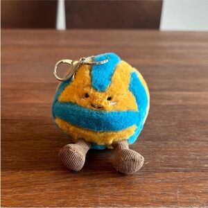Amuseables-Style Volleyball Plush Bag Charm Keychain Cute Sports Ball Decor Gift